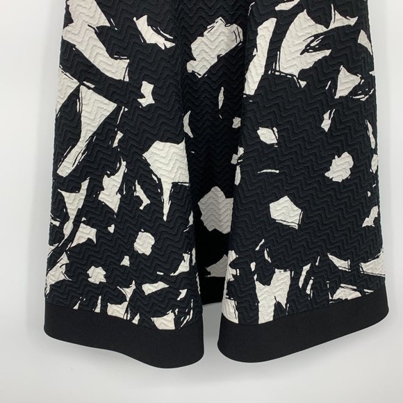 Banana Republic Dress Black White Textured Floral Fit Flare Sleeveless - Picture 7 of 13